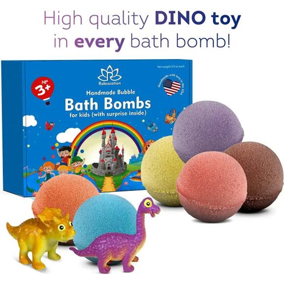 6 Bath Bombs for Kids with Funny Dinosaurs Toys - Picture 9 of 9